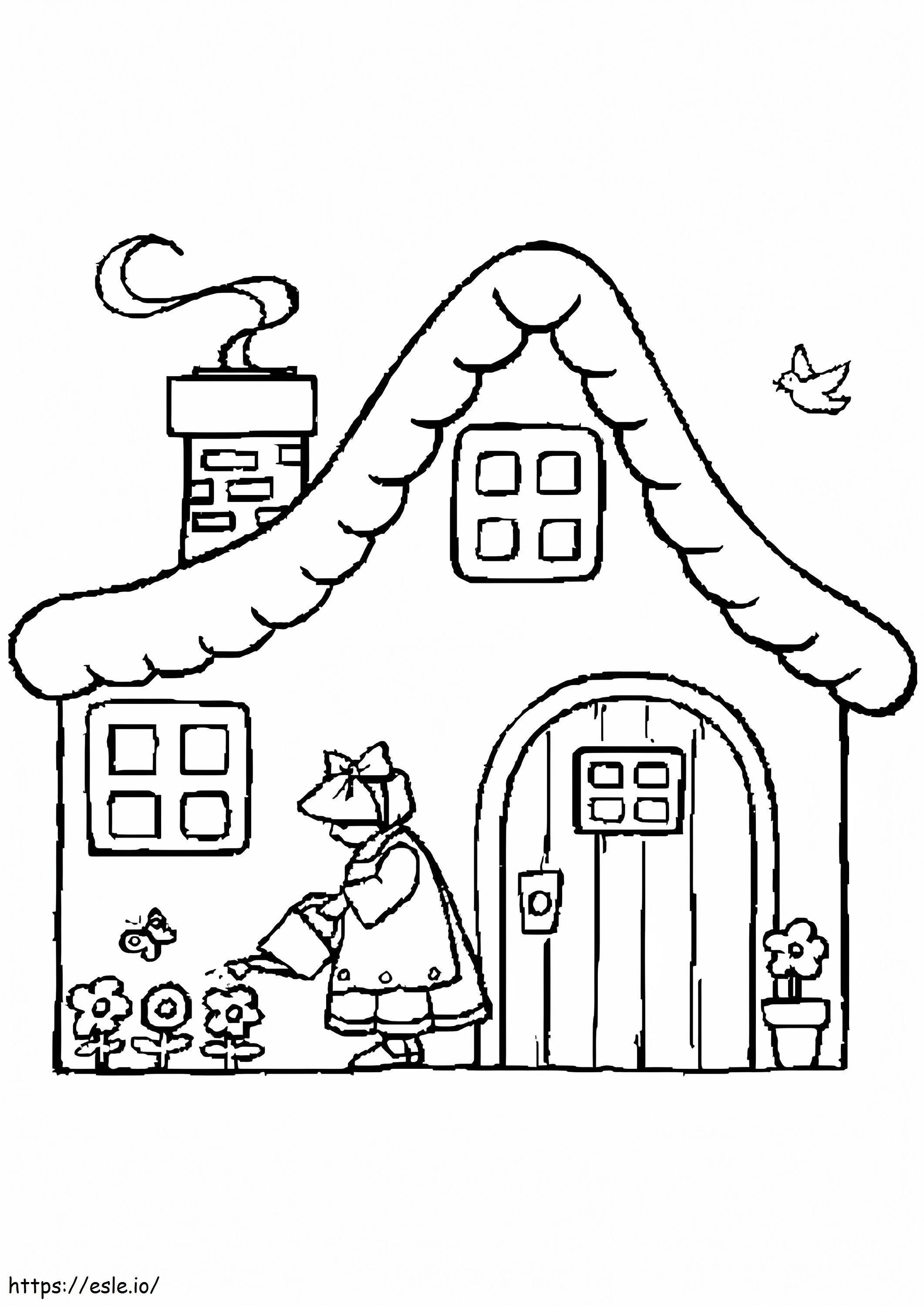 House With Fireplace coloring page