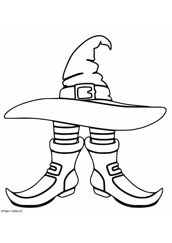 Witch Hat And Boots coloring page
