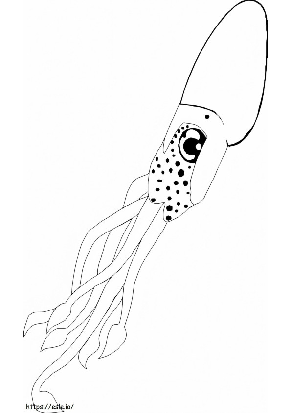 Beautiful Squid coloring page