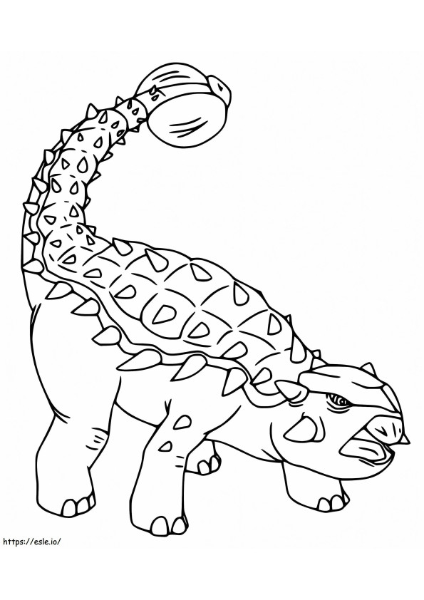 怒っているアンキロサウルス ぬりえ - 塗り絵