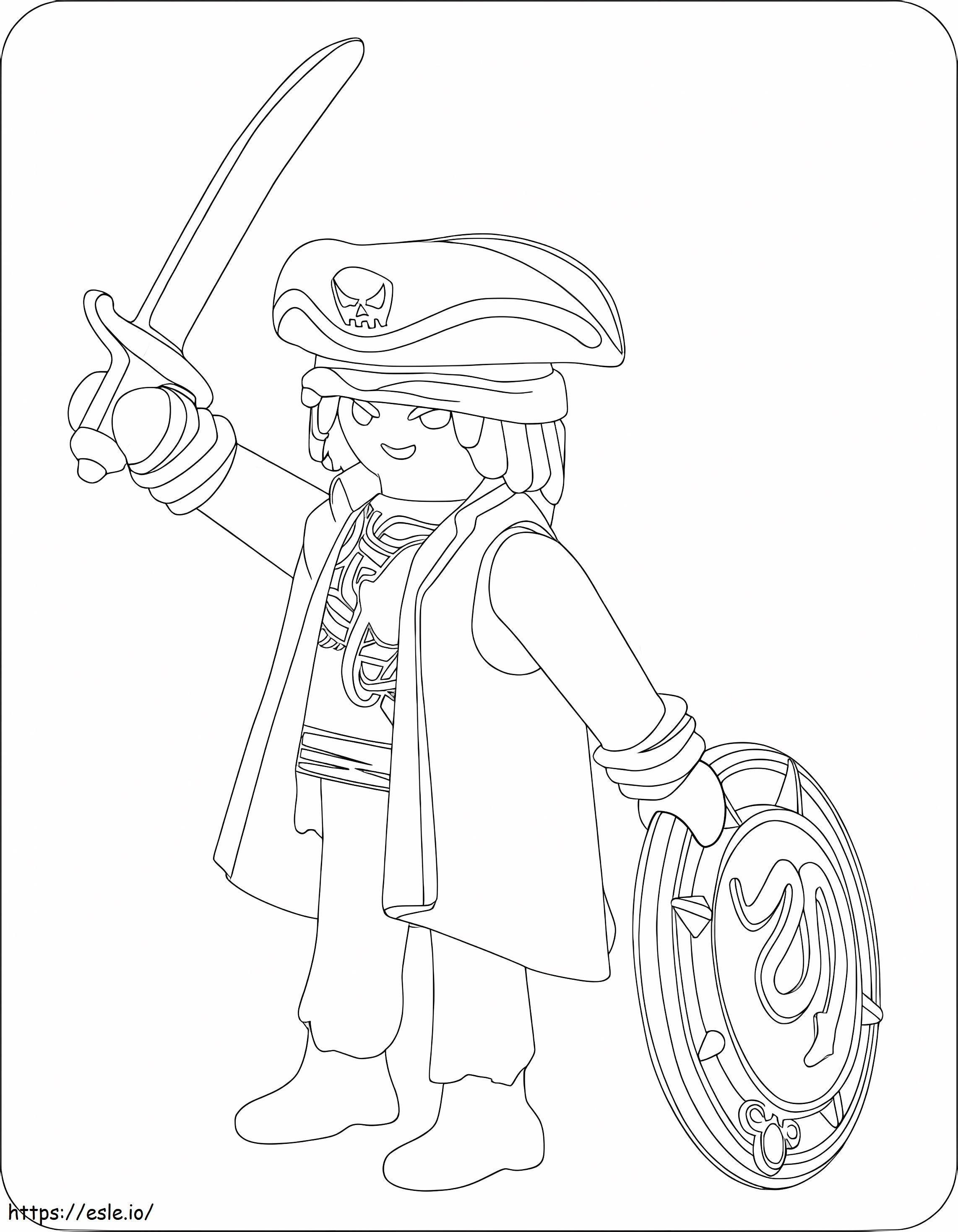 Coloriage Playmobil Pirate 1 à imprimer dessin