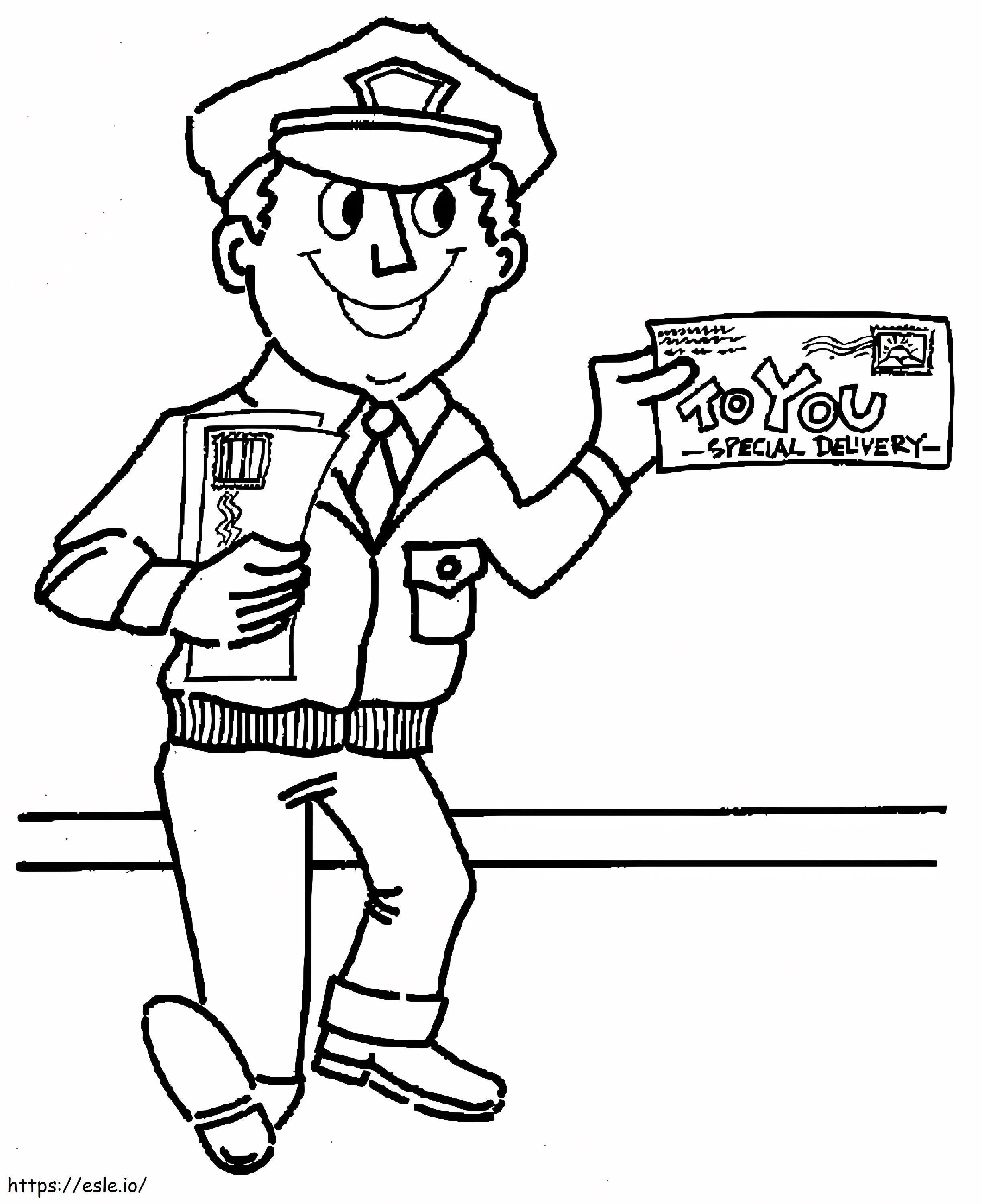Police Postman coloring page