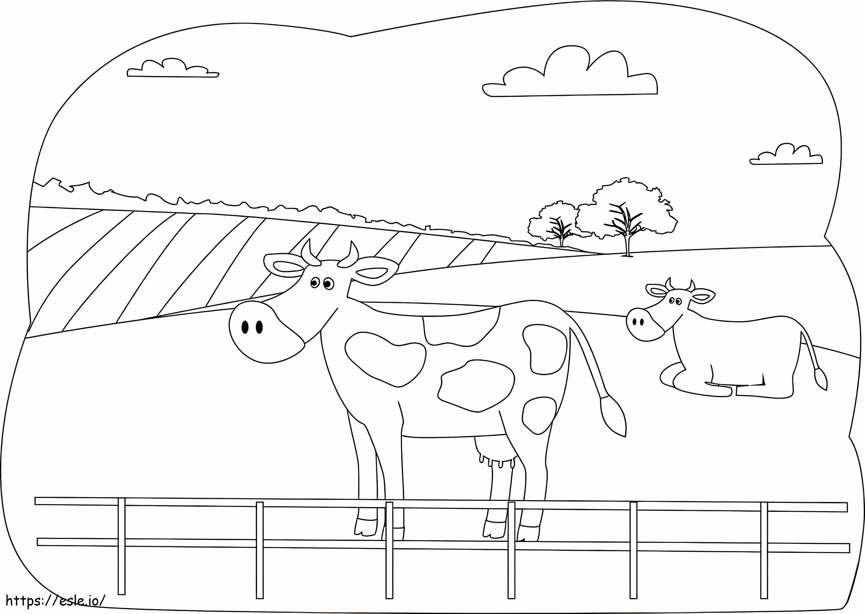 Two Cows coloring page
