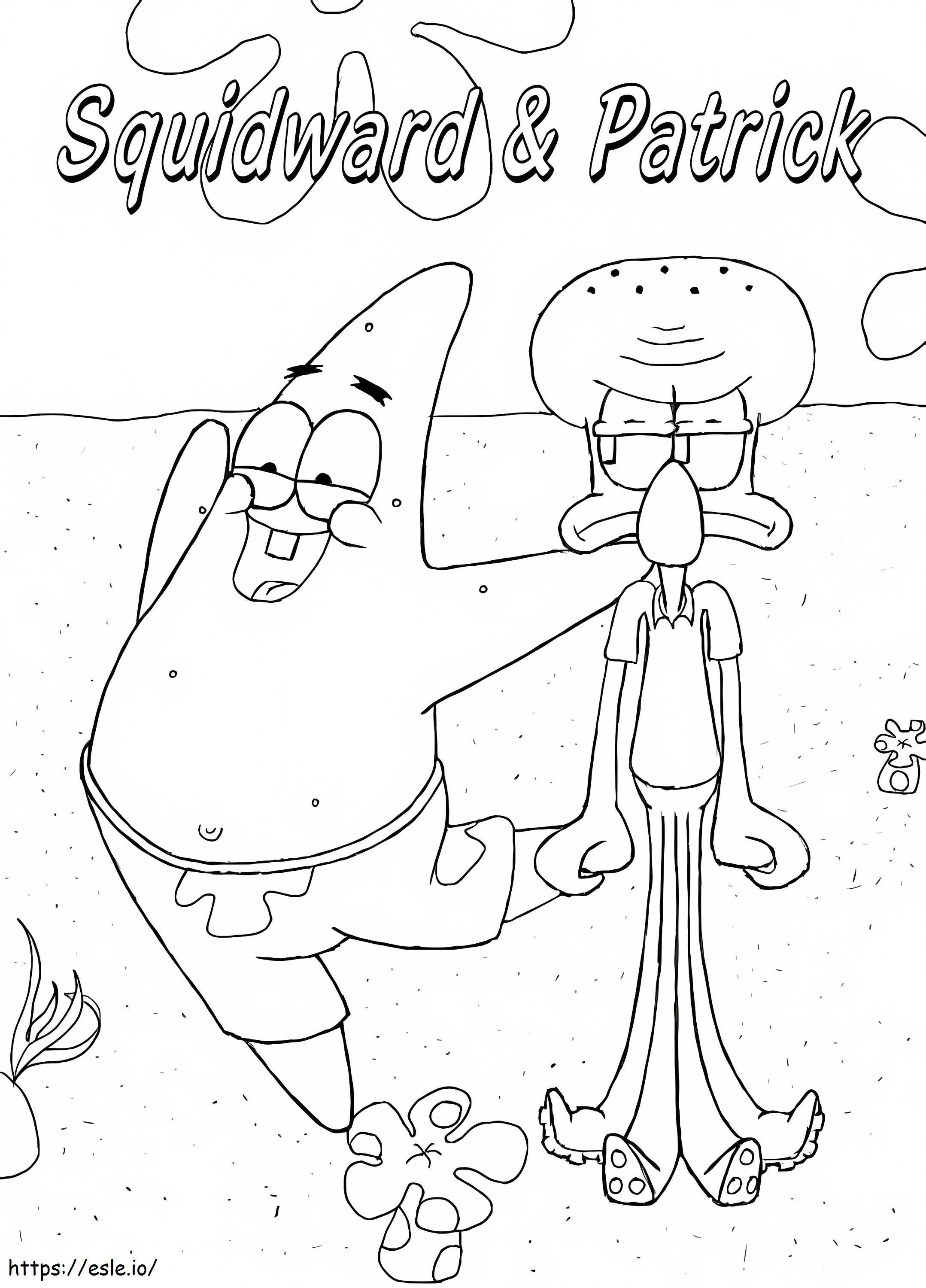 Patrick Squidward coloring page
