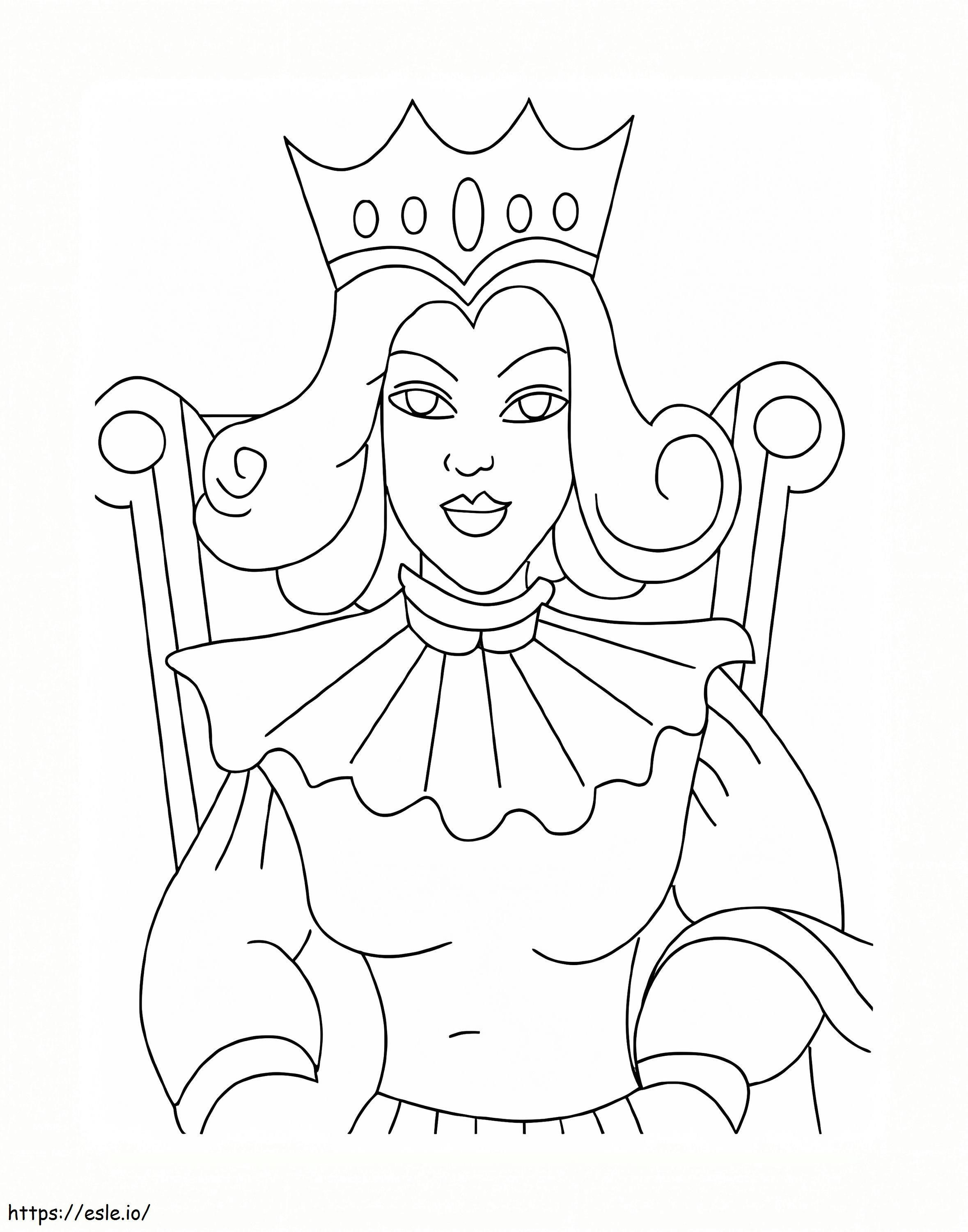 Queen On Chair coloring page