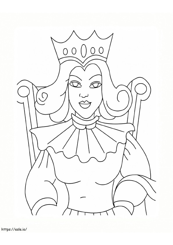 Queen On Chair coloring page
