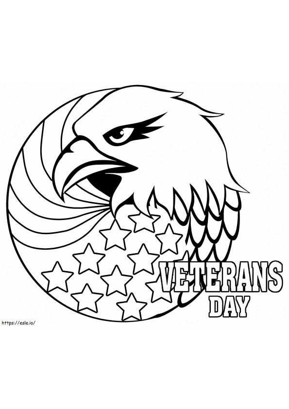 退役軍人の日のイーグルのロゴ ぬりえ - 塗り絵