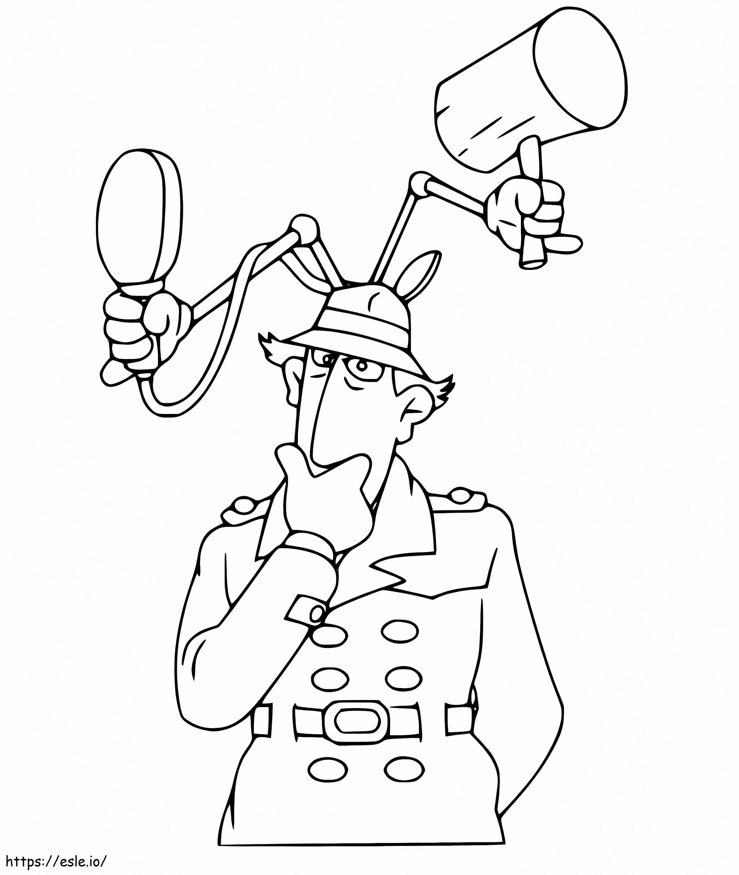Gadget dell'ispettore con il martello da colorare