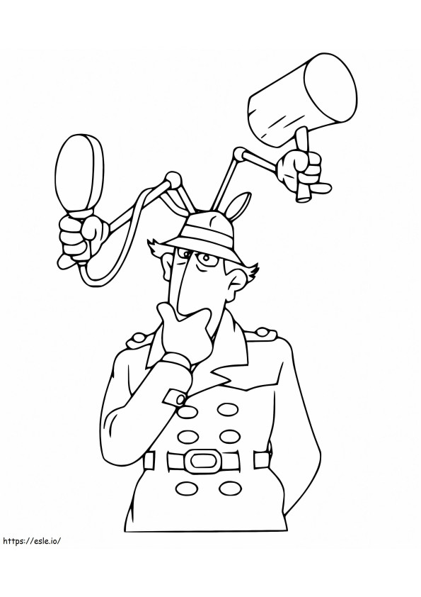 Inspector Gadget con martillo para colorear