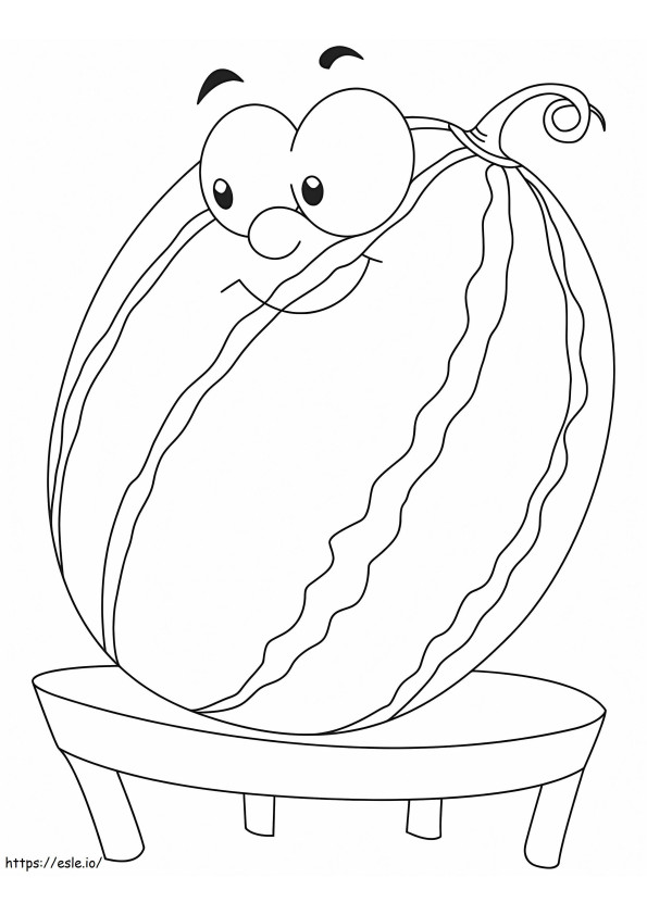 Smiling Watermelon coloring page