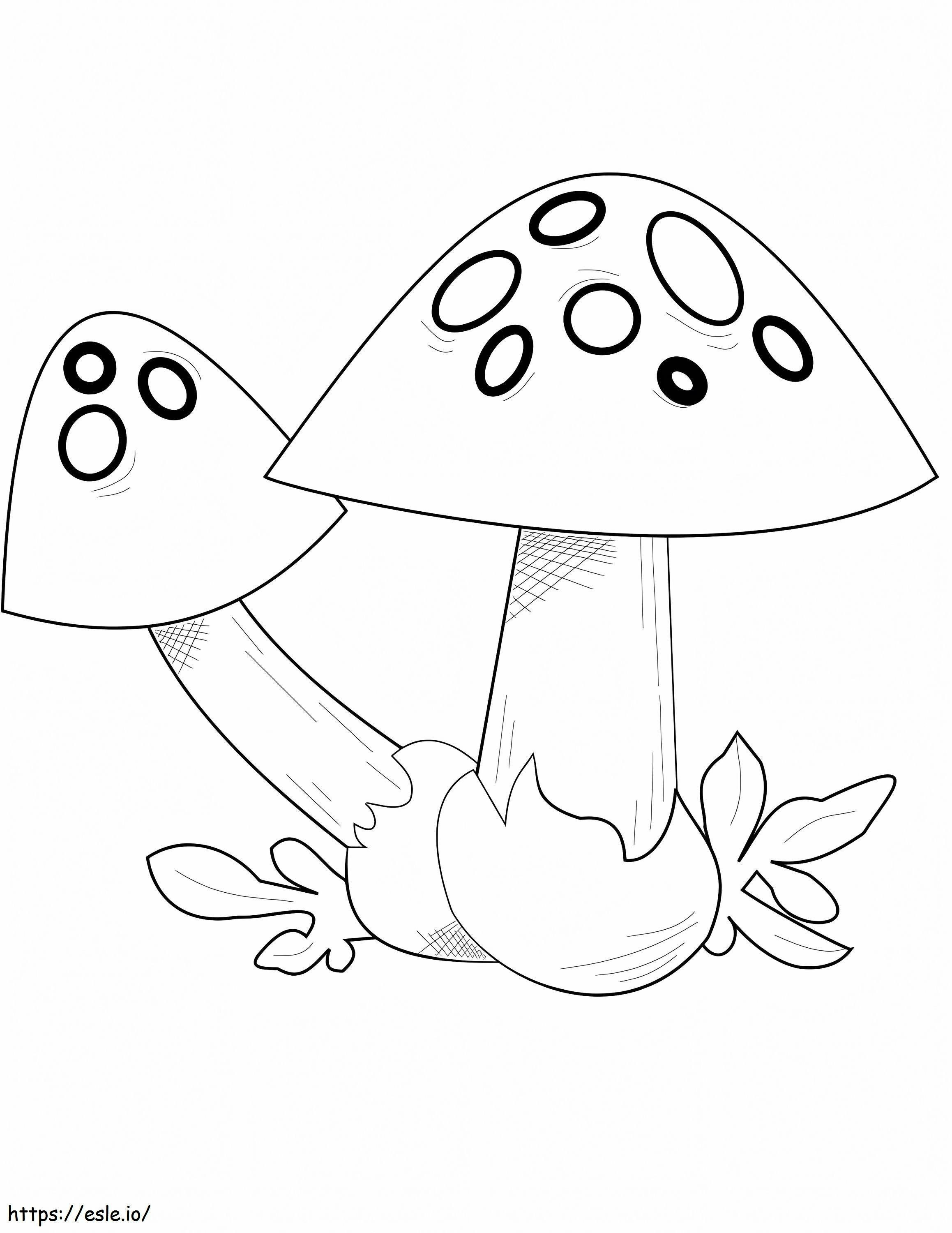 Mushrooms 5 coloring page