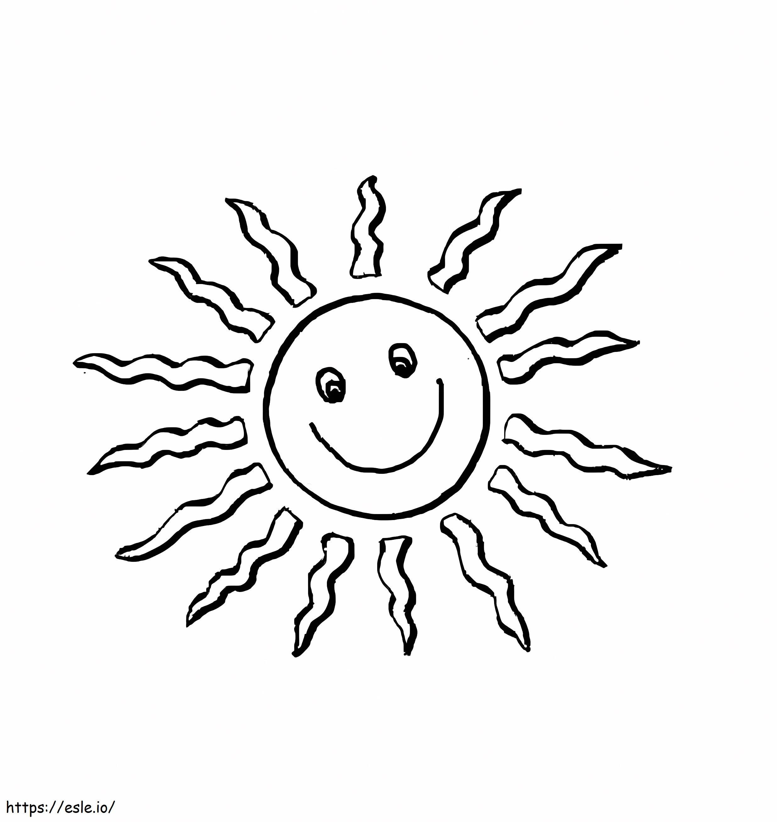 Druckbare Cartoon-Sonne ausmalbilder