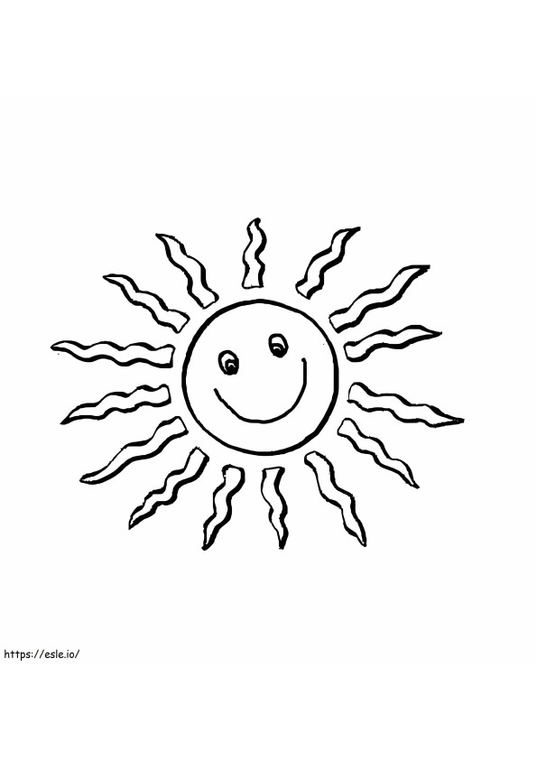 Printable Cartoon Sun coloring page