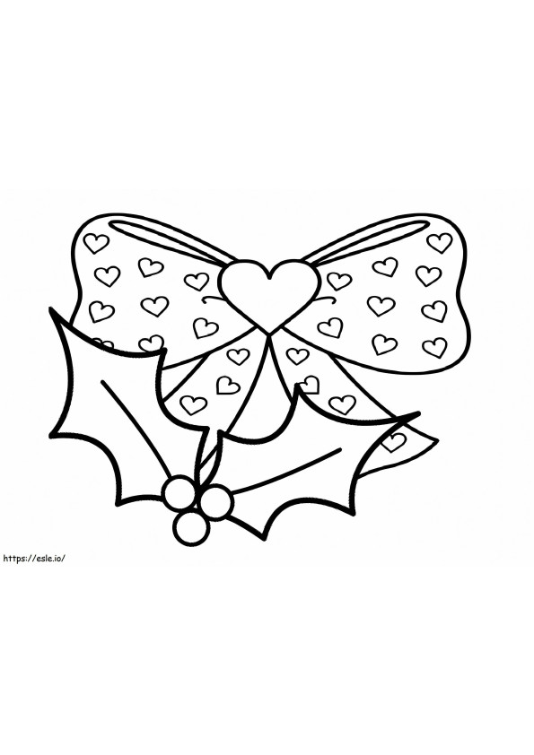 Holly With Bow coloring page