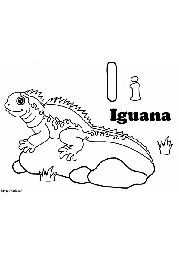 Minä Iguana värityskuva