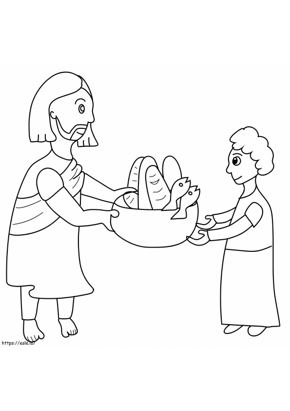 Jesus Feeding The 5000 coloring page