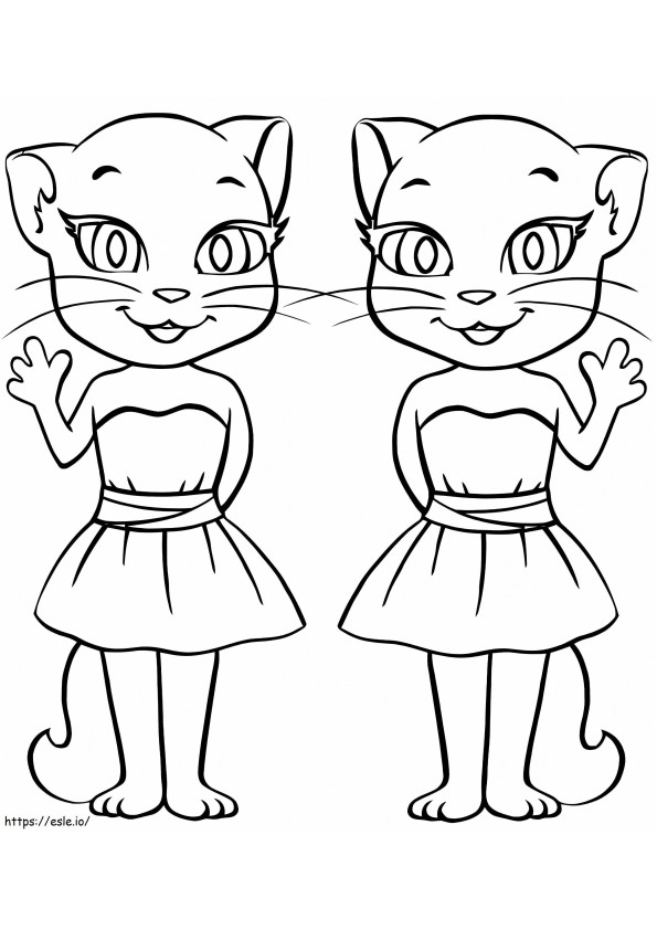 Two Talking Angela coloring page