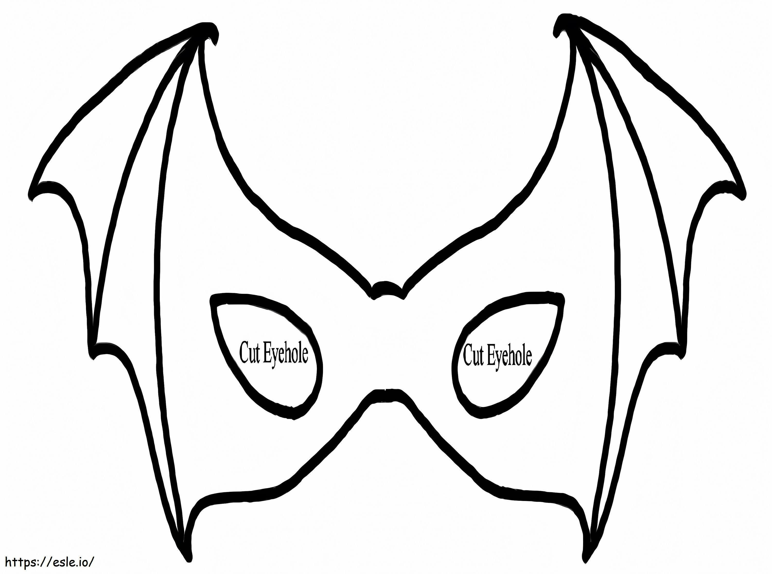 Máscara de morcego de Halloween para colorir