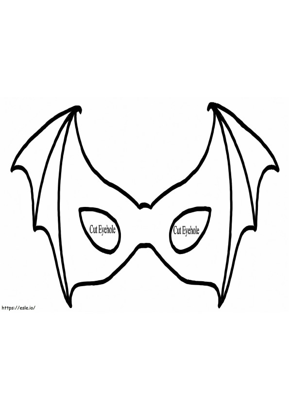 Maschera da pipistrello di Halloween da colorare