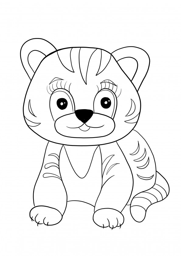 Baby tiger for coloring and print free
