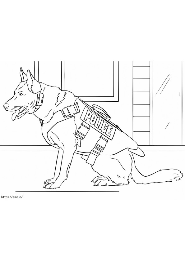 Coloriage Coloriage de chien policier à imprimer dessin