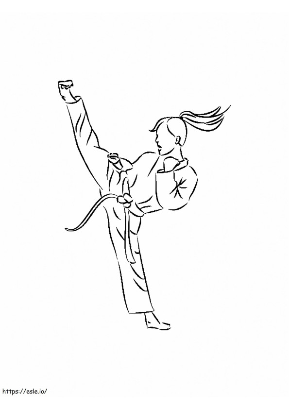 Yazdırılabilir Karate boyama