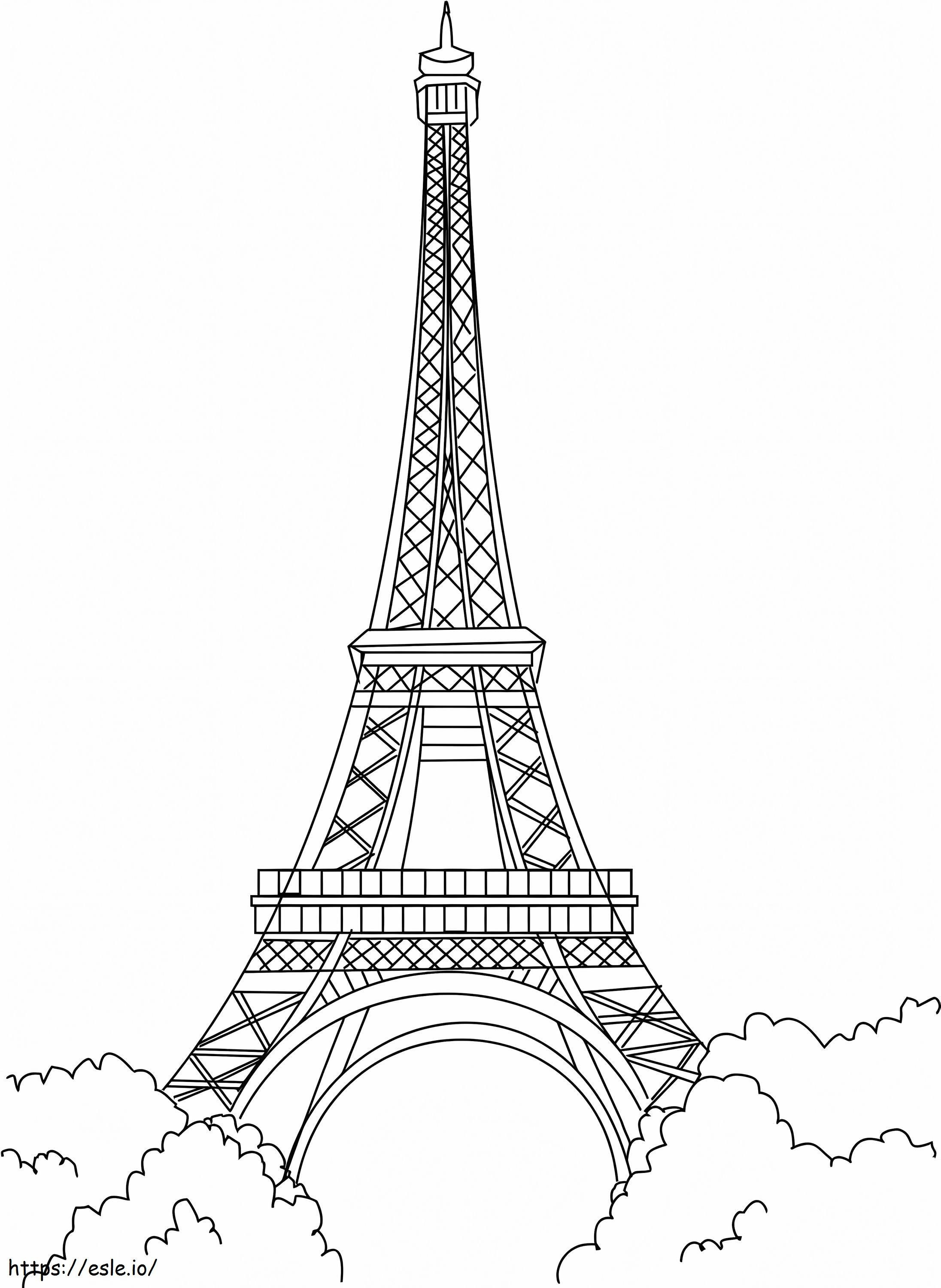 Torre Eiffel normal en París para colorear