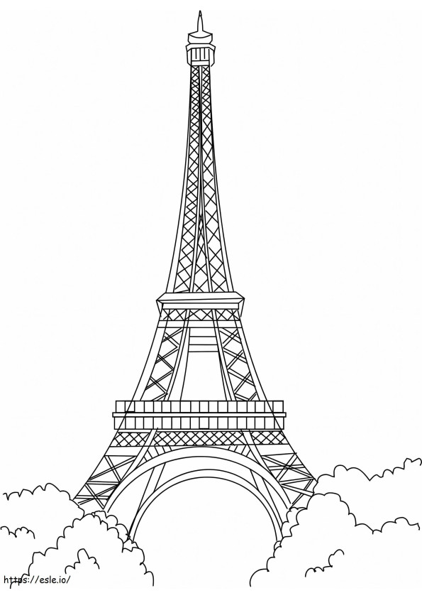 Torre Eiffel normal em Paris para colorir