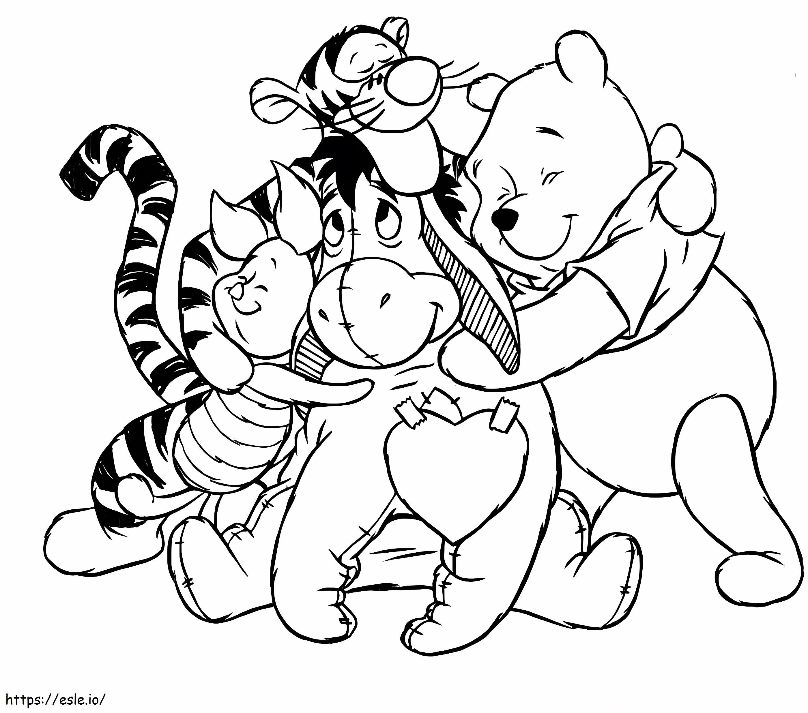 Oso Pooh y sus amigos para colorear