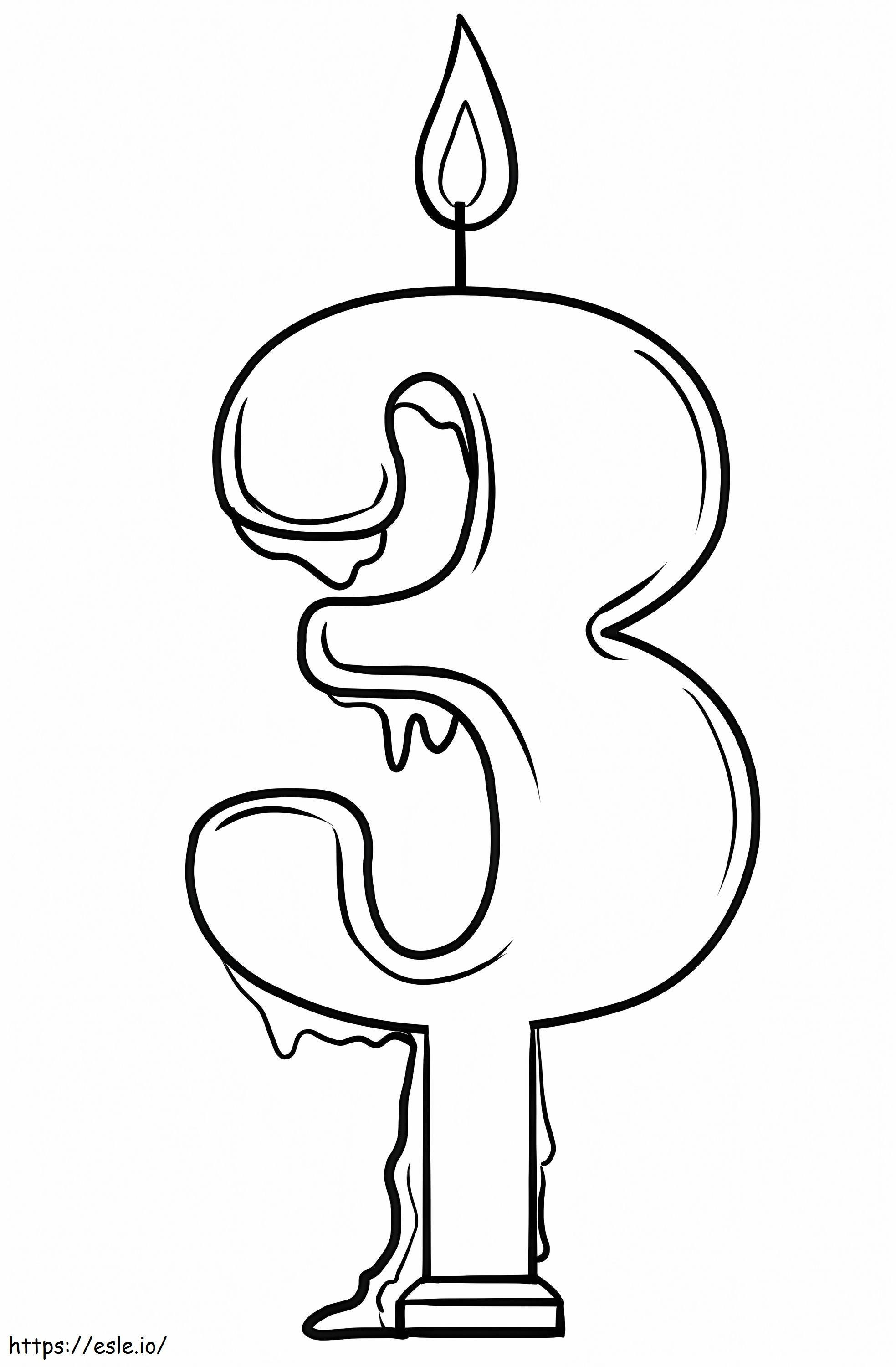 Free Printable Number 3 coloring page