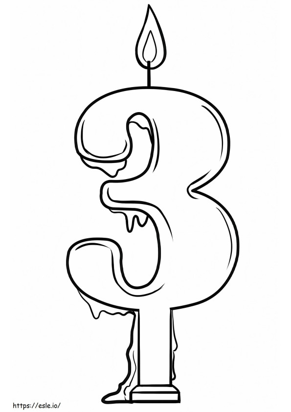 Free Printable Number 3 coloring page