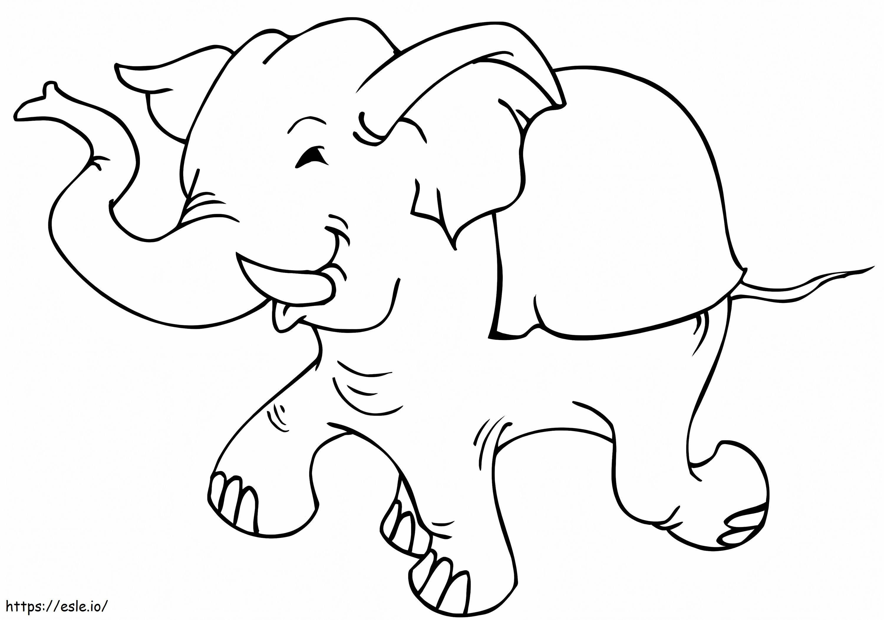 Elefante in corsa da colorare