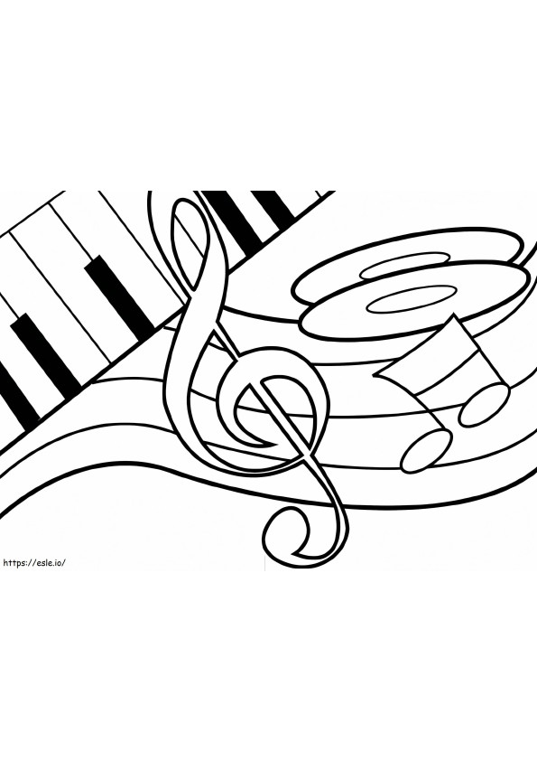 Pianonoten In Muzieknoten kleurplaat