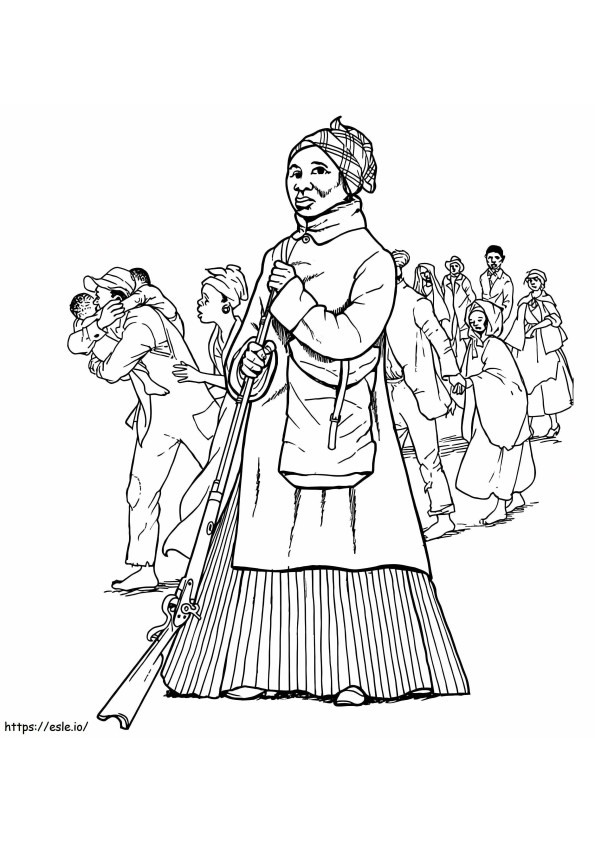 Harriet Tubman 3 de colorat