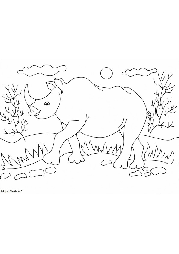 Simple Rhino coloring page