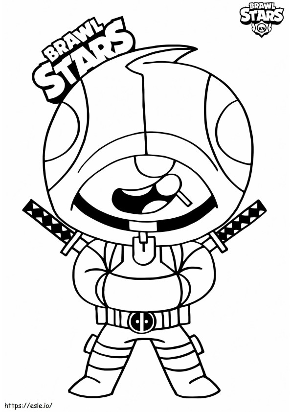 Awesome Leon Brawl Stars coloring page