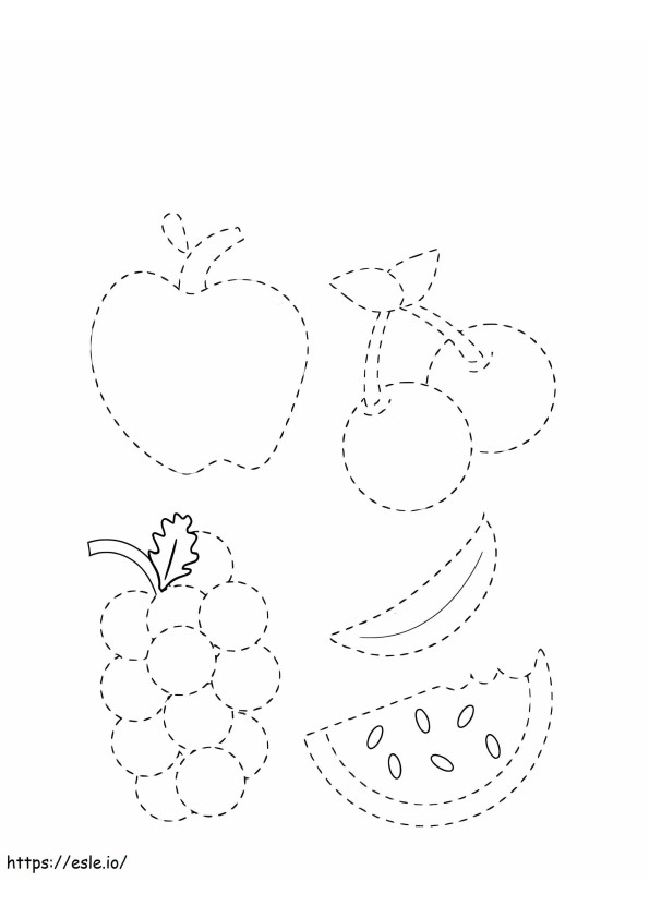 Track The Fruit coloring page