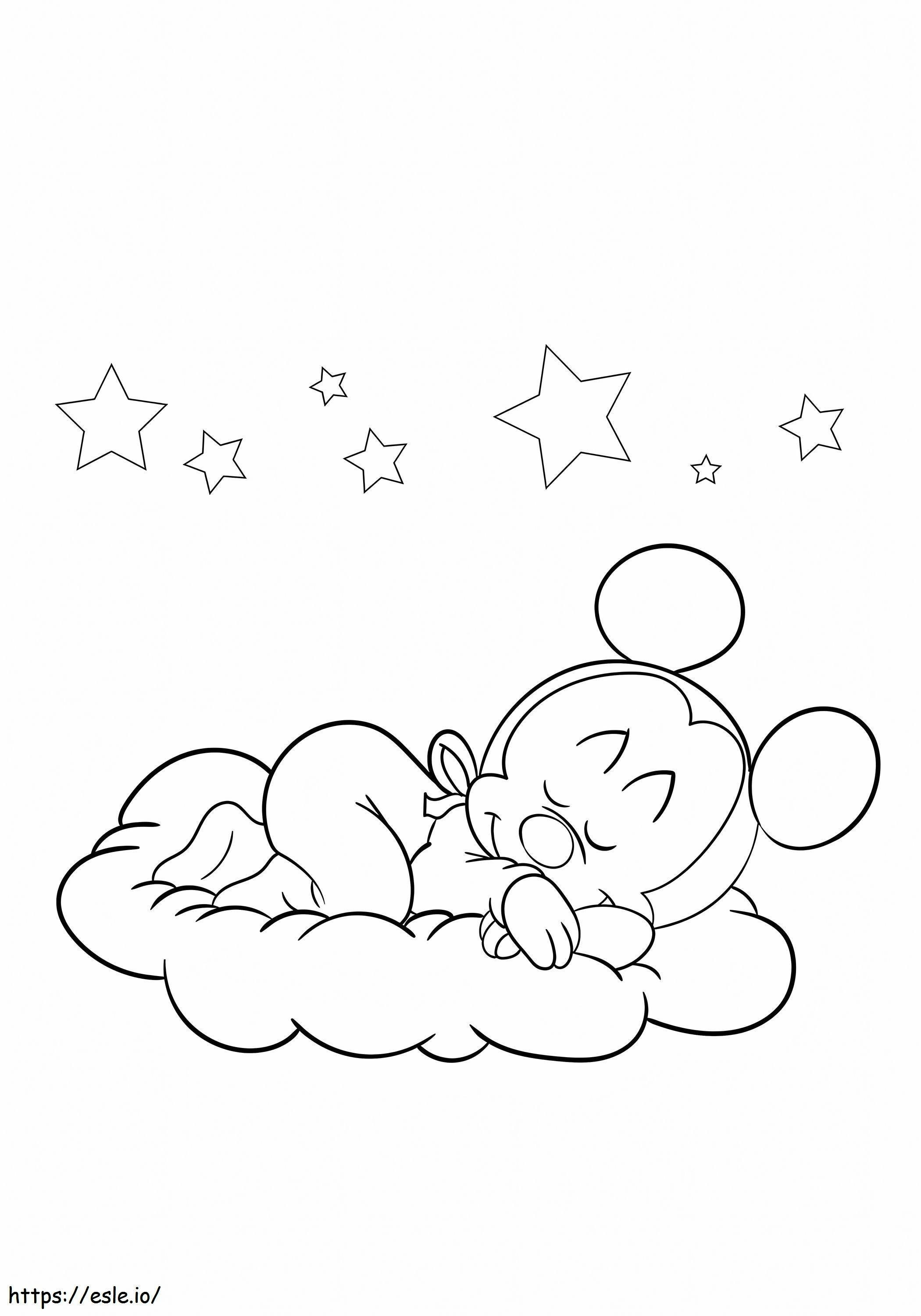 1528100945 Baby Mickey Sleeping 17 A4 coloring page