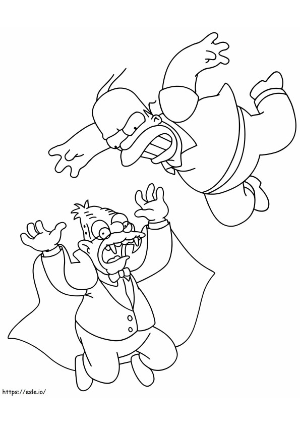 Homer Simpson Attack coloring page