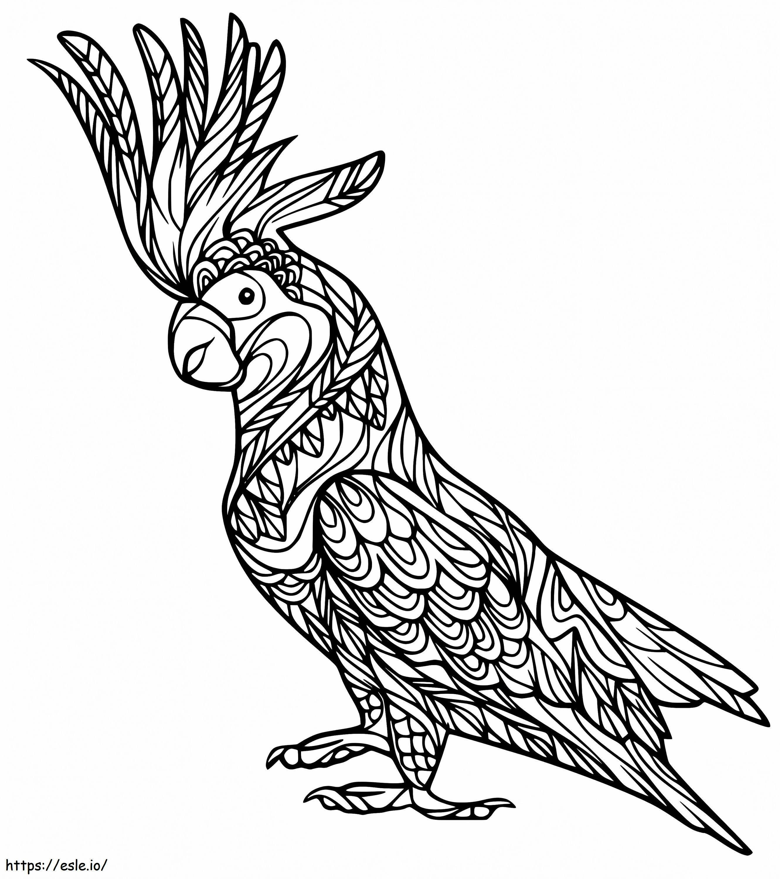 Sultan papağanı Zentangle boyama