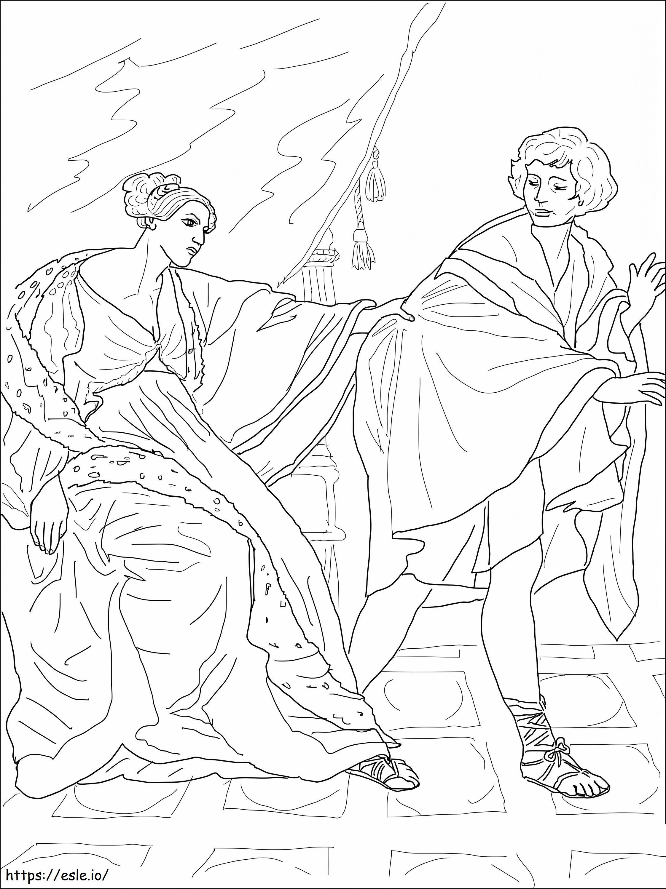 Joseph und Potiphars Frau ausmalbilder