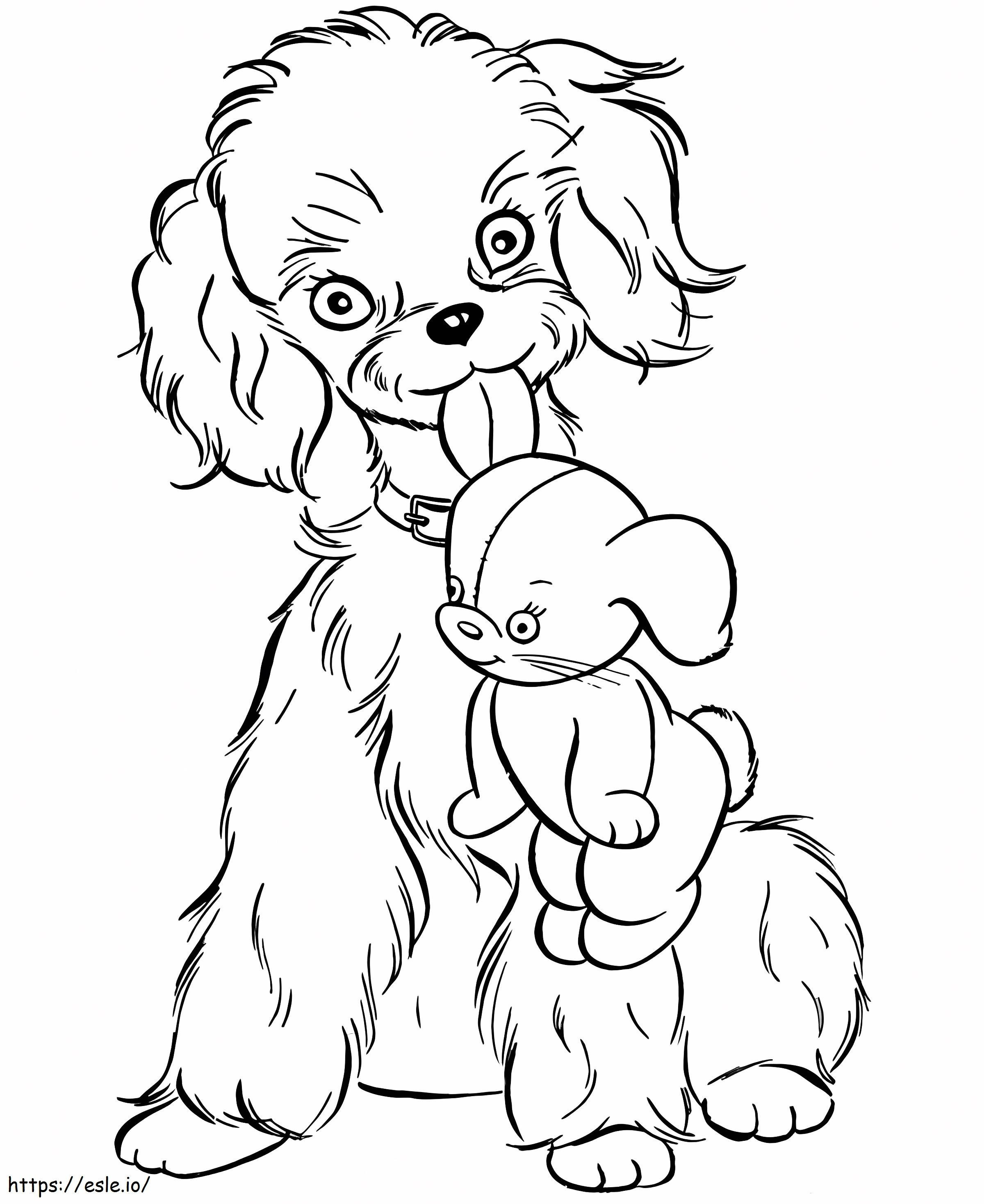 Puppy And Toy coloring page