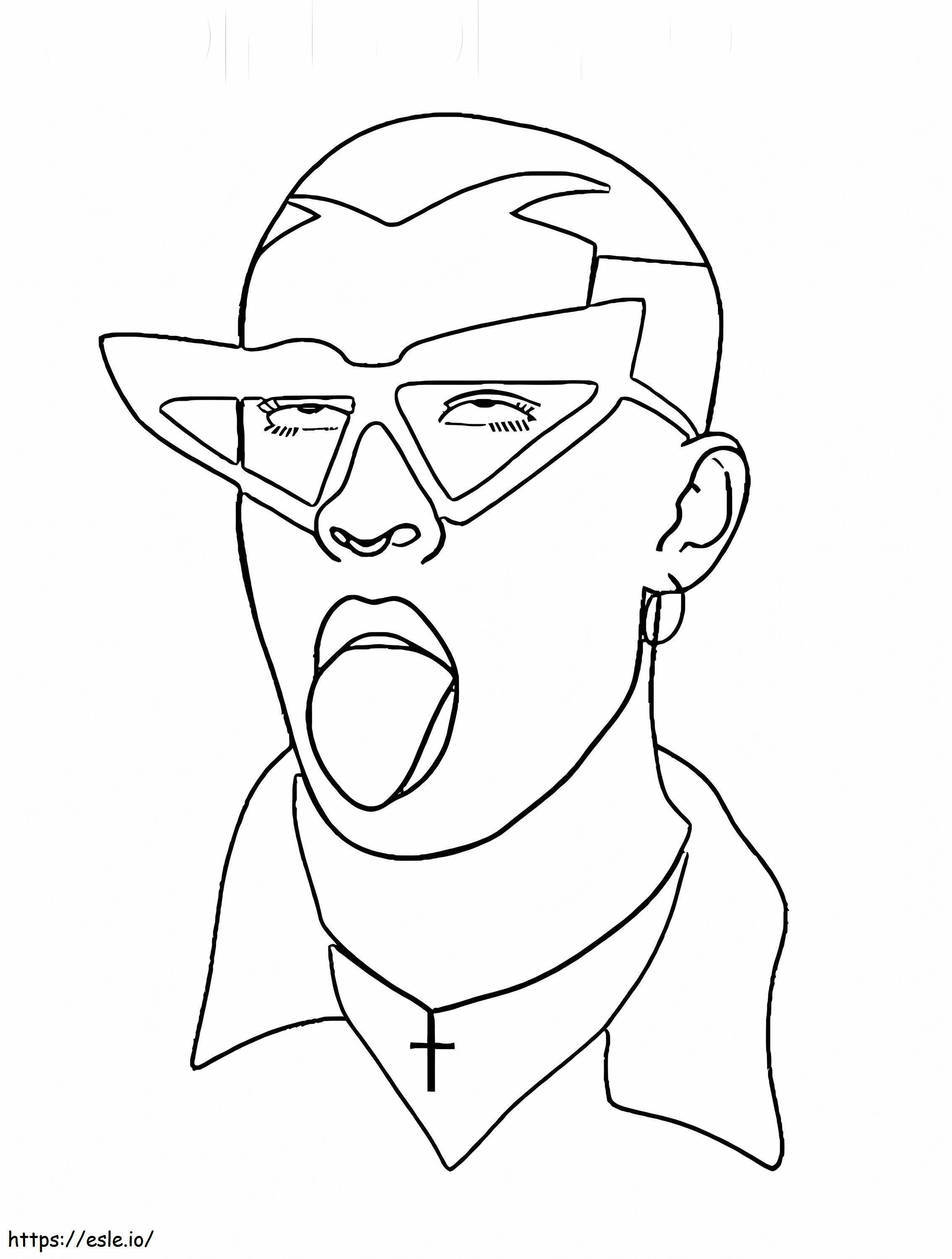 Bad Bunny With Glasses coloring page