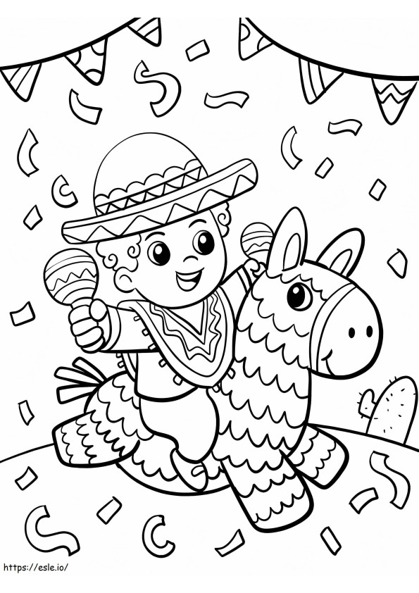 Happy Boy Cinco De Mayo coloring page