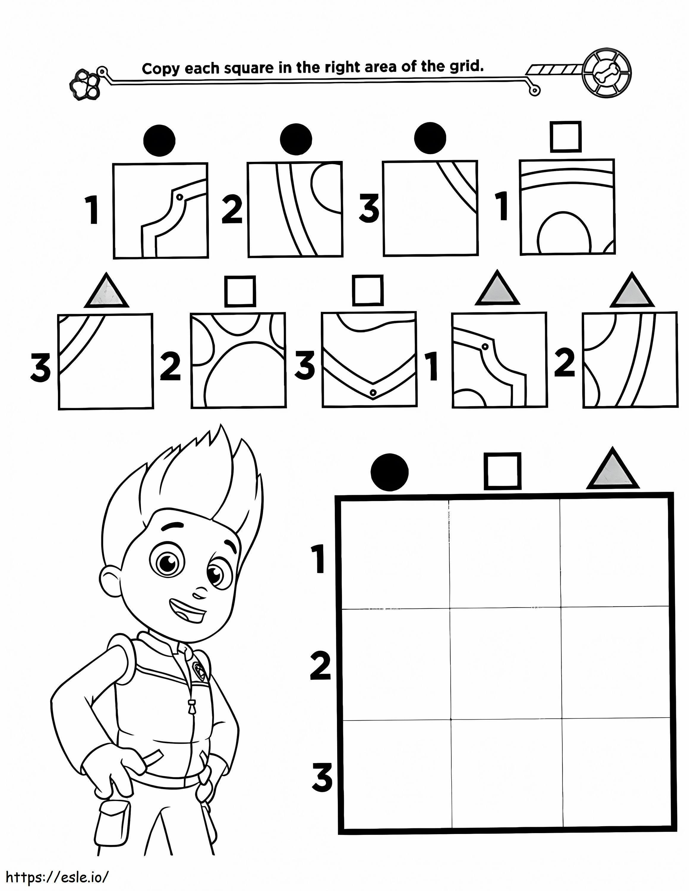Ryder risolve il puzzle da colorare