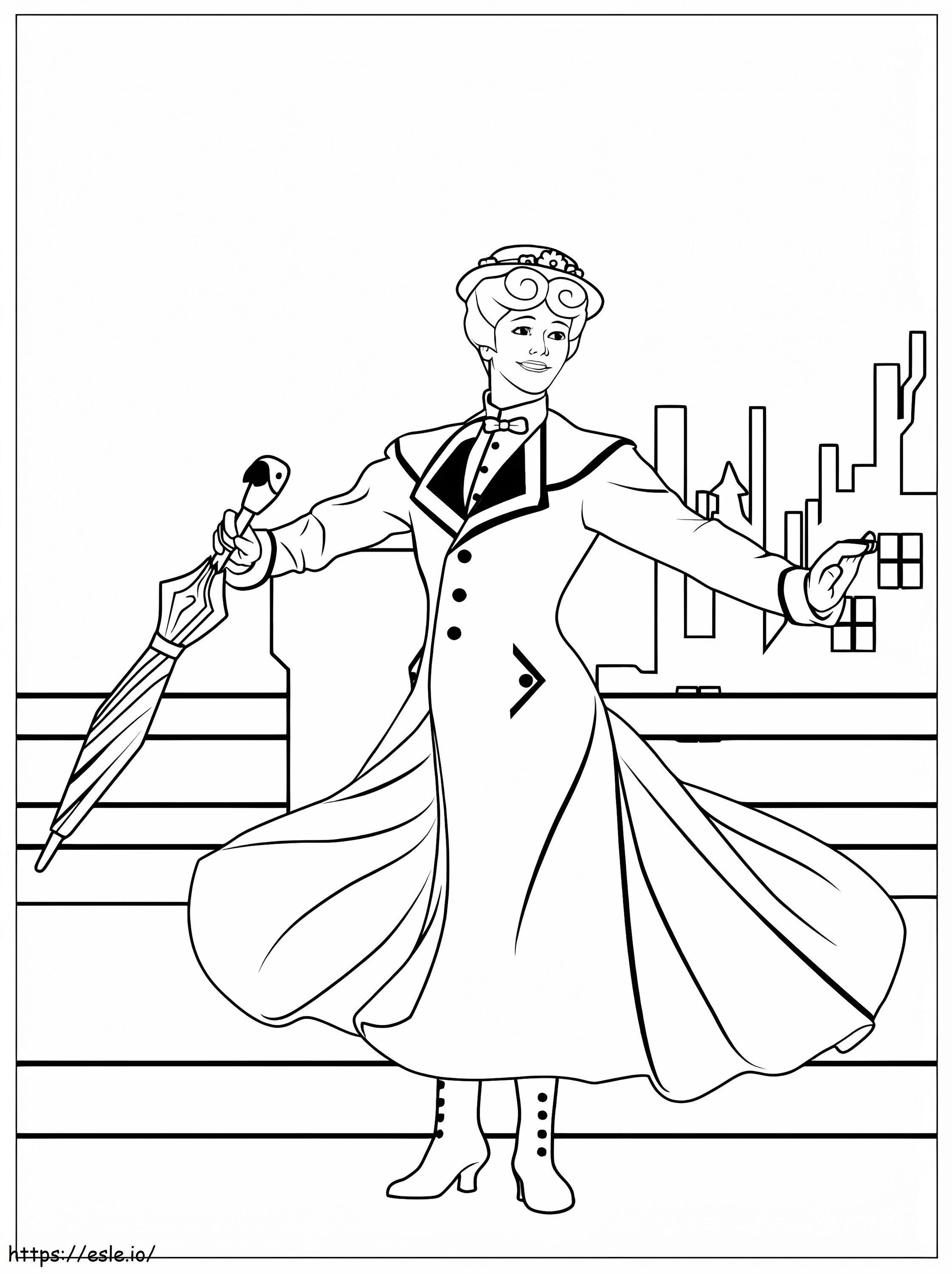 Mary Poppins11 kleurplaat voor kinderen kleurplaat