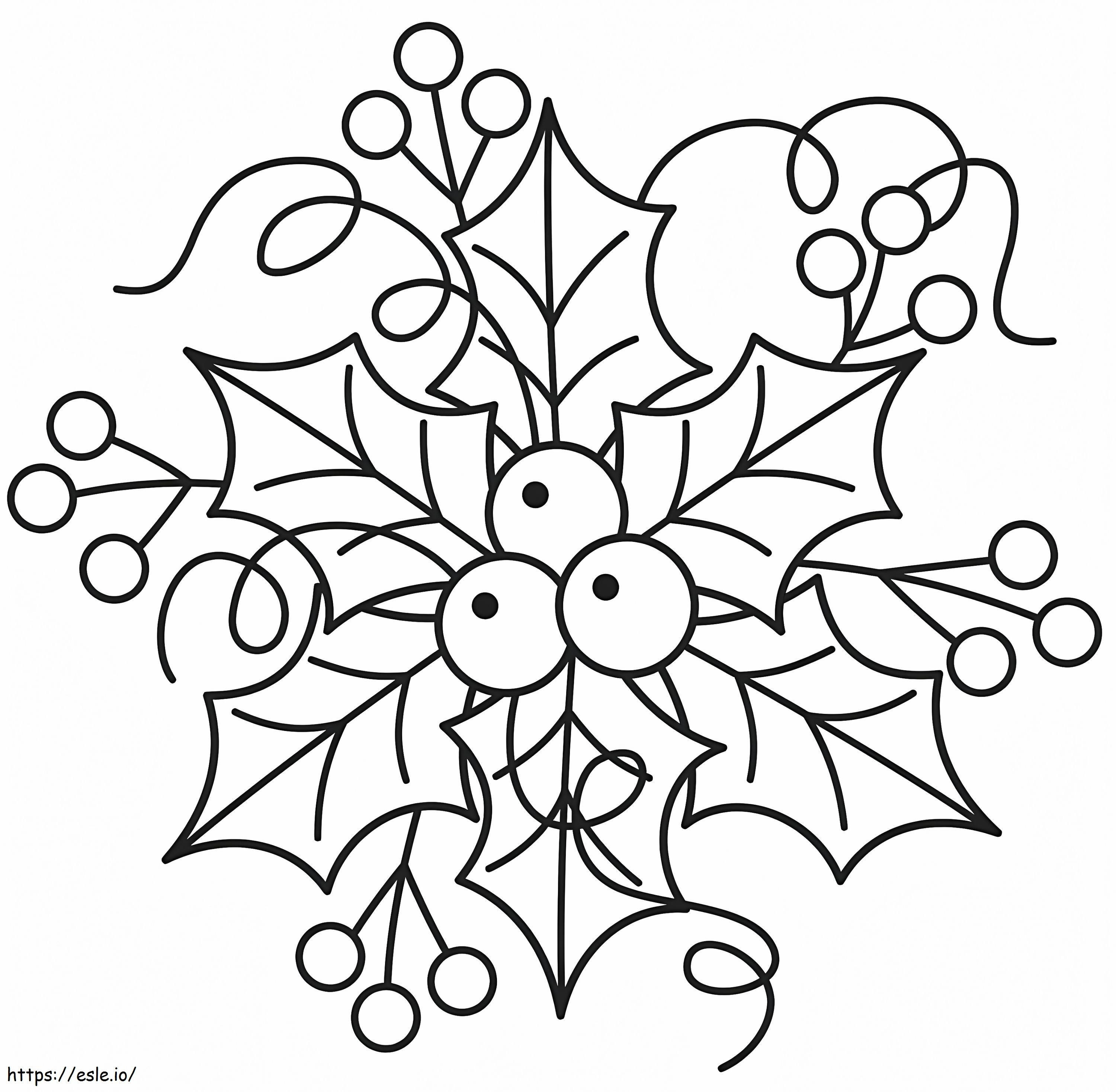 Print Christmas Holly coloring page
