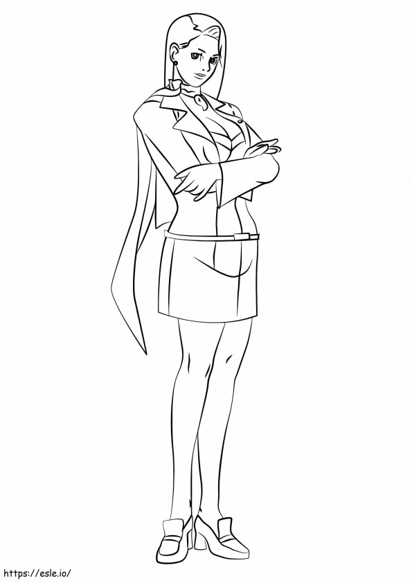 Mia Fey From Ace Attorney coloring page
