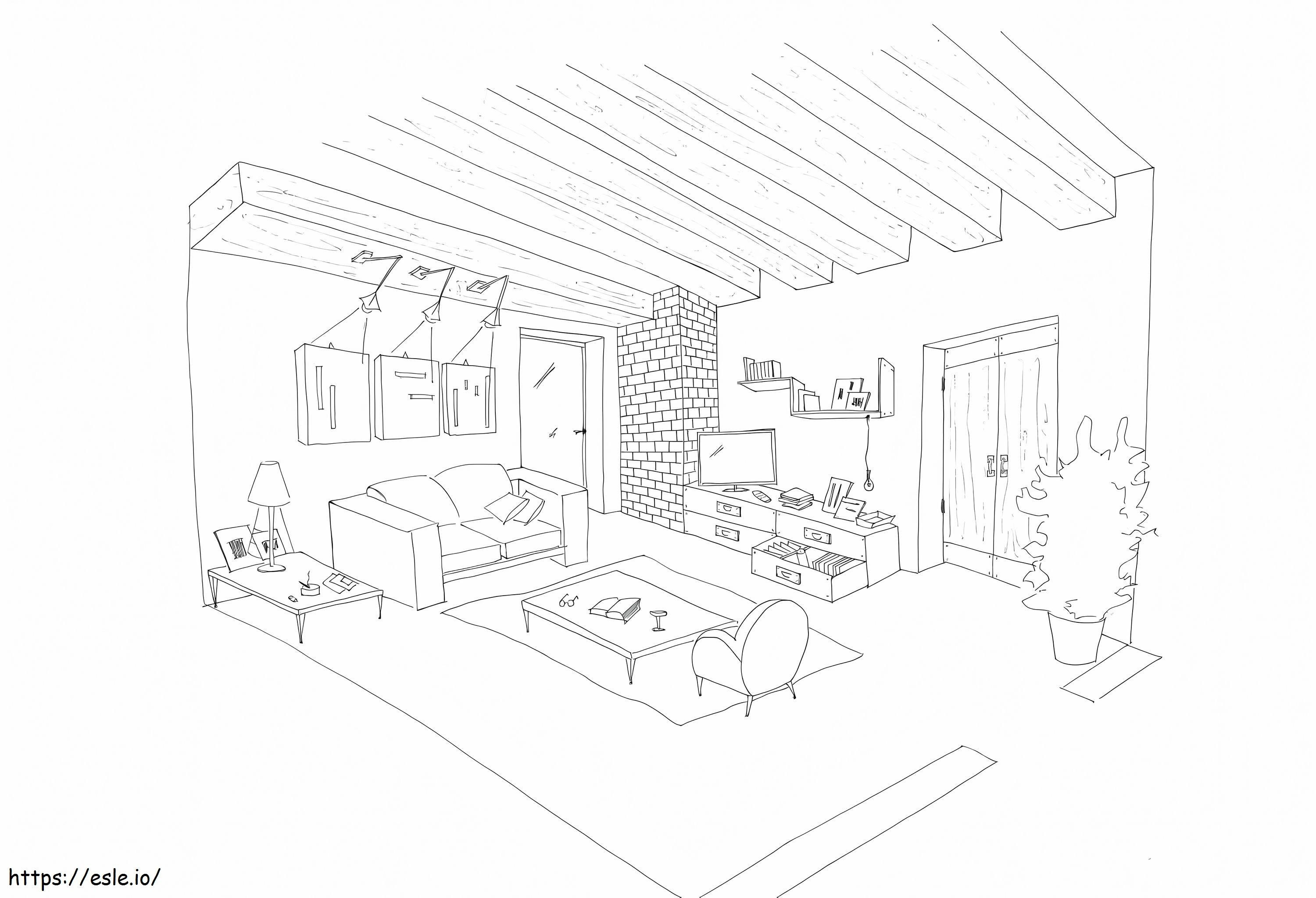 Free Living Room coloring page