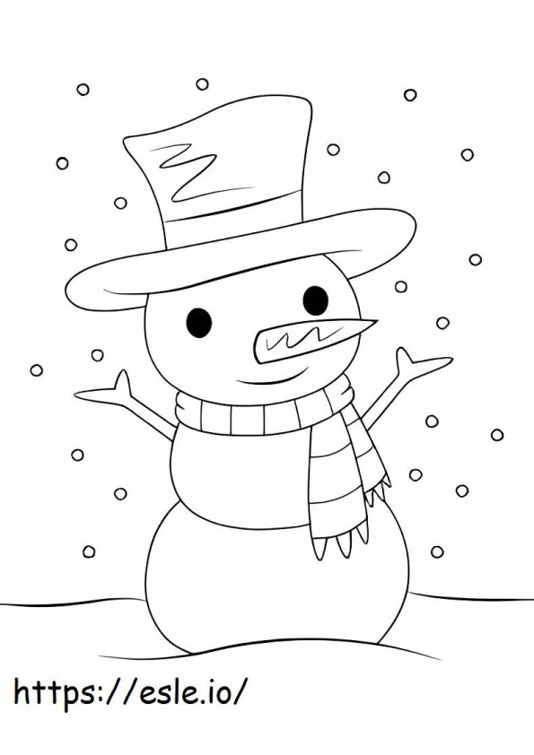 Desen cu om de zăpadă de colorat
